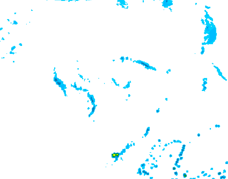 GDPS precipitation 006 hour forecast chart for Canada based on 2026/08/05 1200Z data