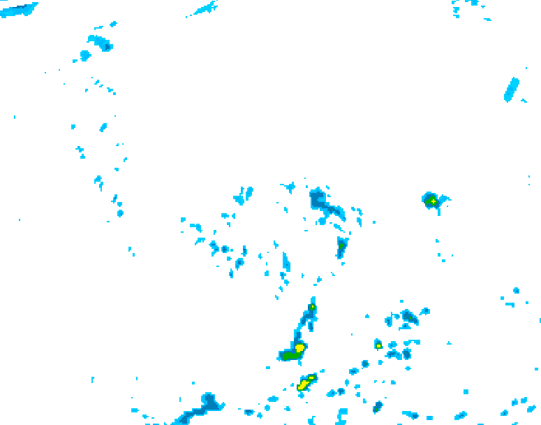 GDPS precipitation 060 hour forecast chart for Canada based on 2026/08/05 1200Z data