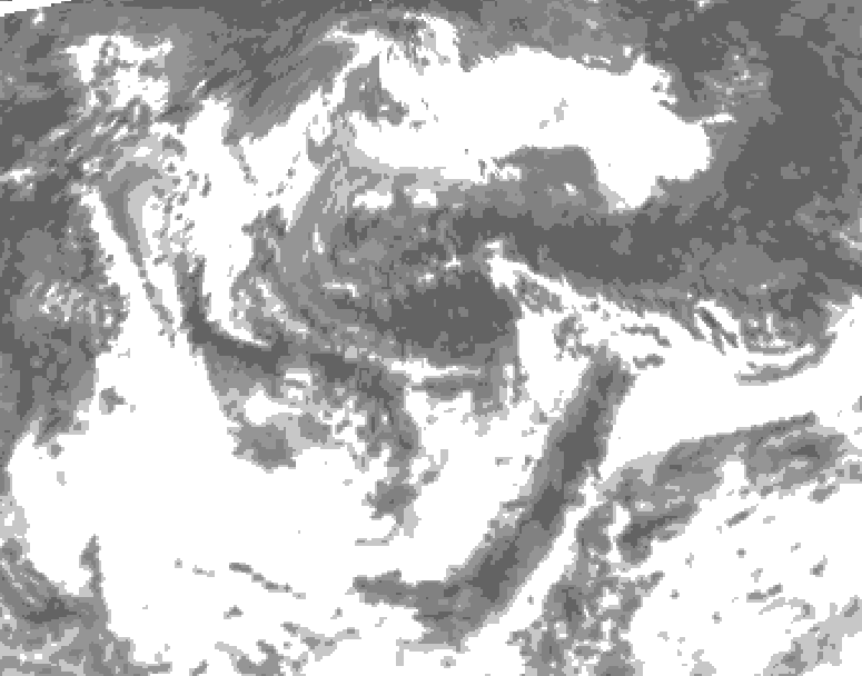 GDPS total cloud 024 hour forecast chart for Canada based on 2026/08/05 0000Z data