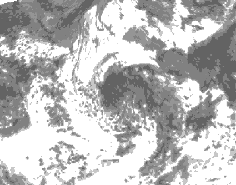 GDPS total cloud 096 hour forecast chart for Canada based on 2026/08/05 0000Z data
