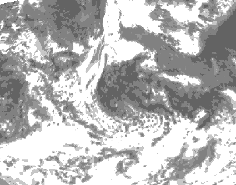 GDPS total cloud 120 hour forecast chart for Canada based on 2026/08/05 0000Z data