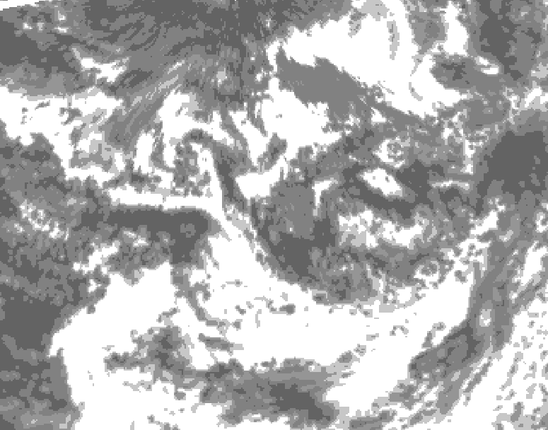 GDPS total cloud 210 hour forecast chart for Canada based on 2026/08/05 0000Z data