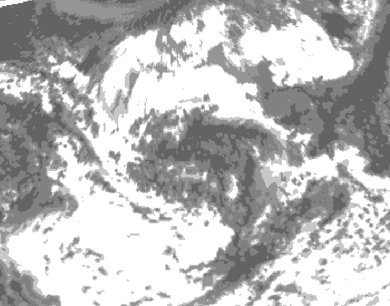 GDPS total cloud 072 hour forecast chart for Canada based on 2026/08/05 1200Z data