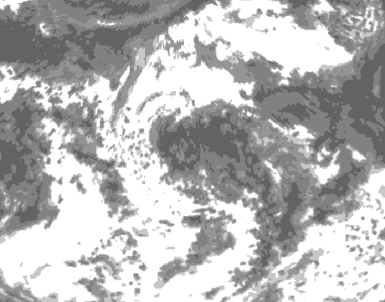 GDPS total cloud 090 hour forecast chart for Canada based on 2026/08/05 1200Z data