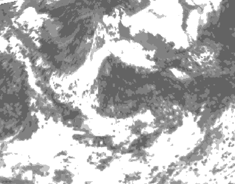 GDPS total cloud 120 hour forecast chart for Canada based on 2026/08/05 1200Z data