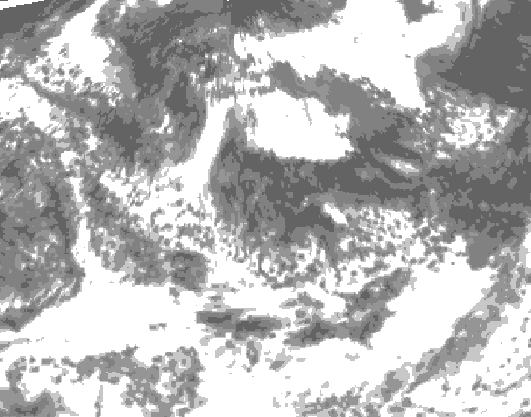 GDPS total cloud 132 hour forecast chart for Canada based on 2026/08/05 1200Z data