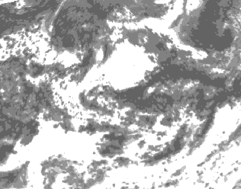 GDPS total cloud 162 hour forecast chart for Canada based on 2026/08/05 1200Z data