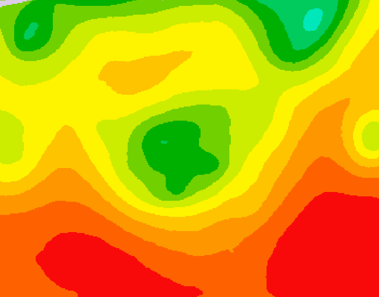 GDPS 500 millibar geopotential height 012 hour forecast chart for Canada based on 2026/08/06 1200Z data