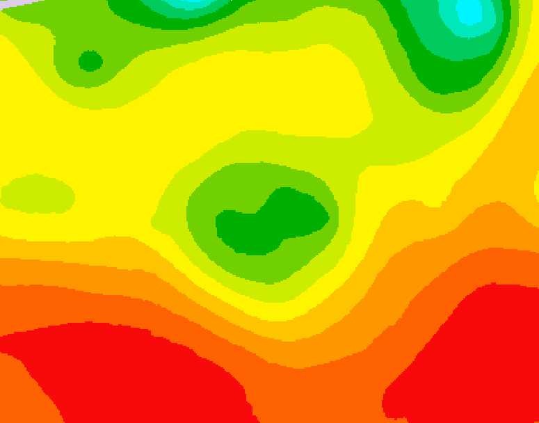GDPS 500 millibar geopotential height 036 hour forecast chart for Canada based on 2026/08/06 1200Z data