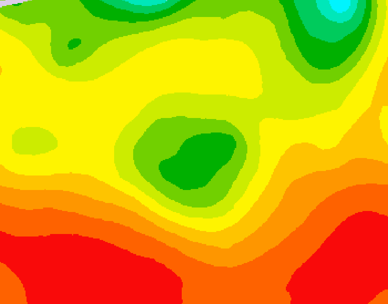 GDPS 500 millibar geopotential height 042 hour forecast chart for Canada based on 2026/08/06 1200Z data
