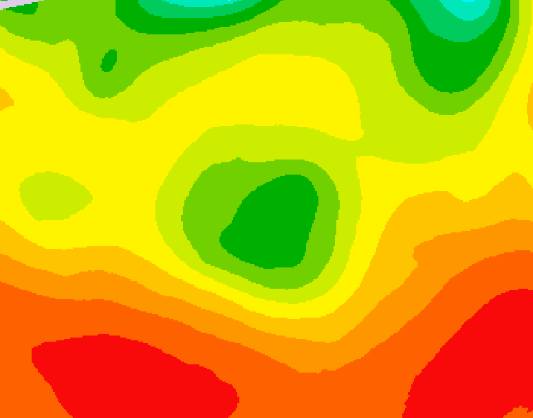 GDPS 500 millibar geopotential height 048 hour forecast chart for Canada based on 2026/08/06 1200Z data