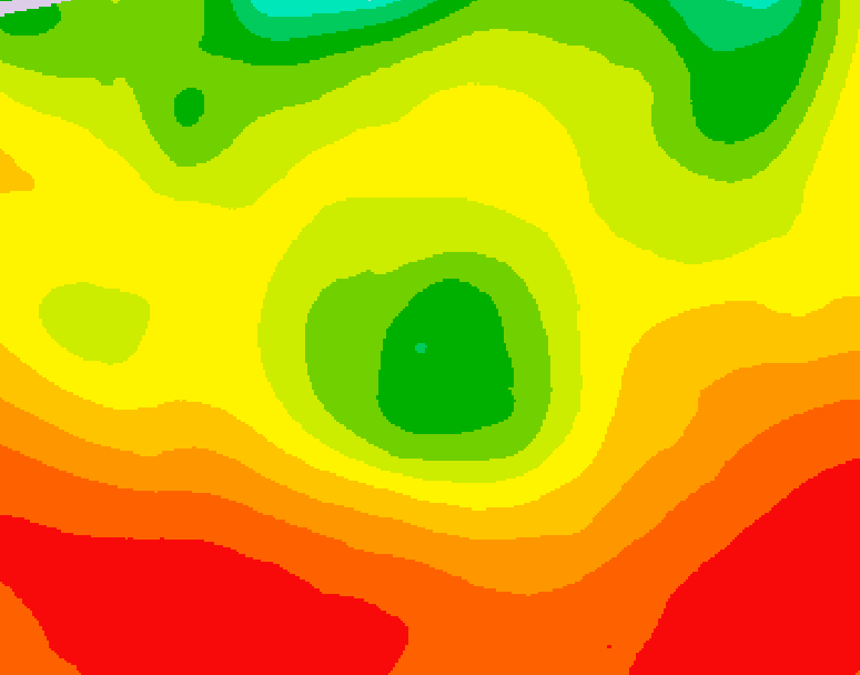 GDPS 500 millibar geopotential height 054 hour forecast chart for Canada based on 2026/08/06 1200Z data