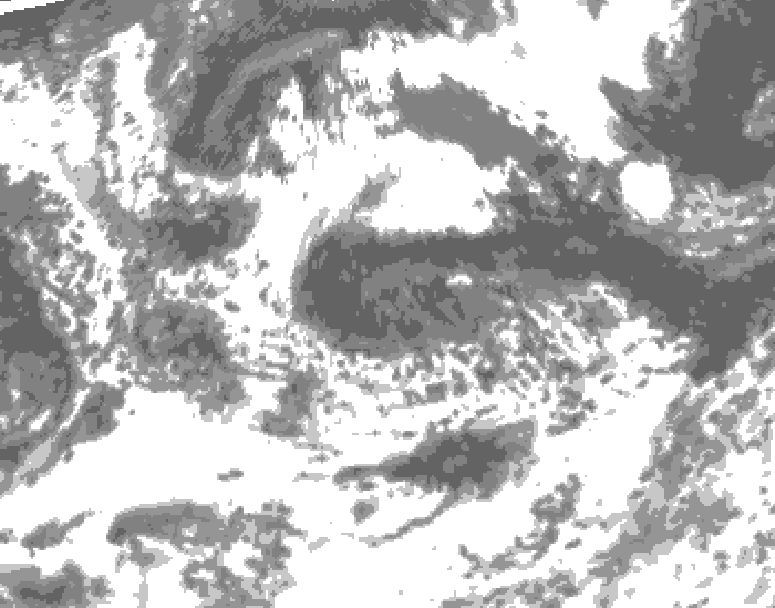 GDPS total cloud 120 hour forecast chart for Canada based on 2026/08/06 0000Z data
