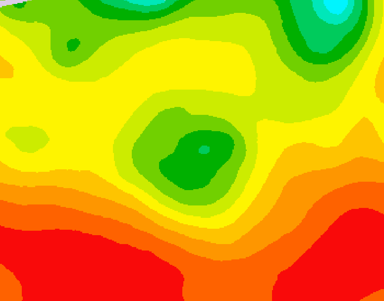 GDPS 500 millibar geopotential height 018 hour forecast chart for Canada based on 2026/08/07 1200Z data
