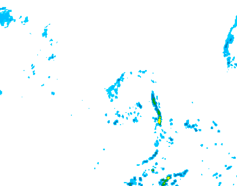 GDPS precipitation 030 hour forecast chart for Canada based on 2026/08/07 1200Z data