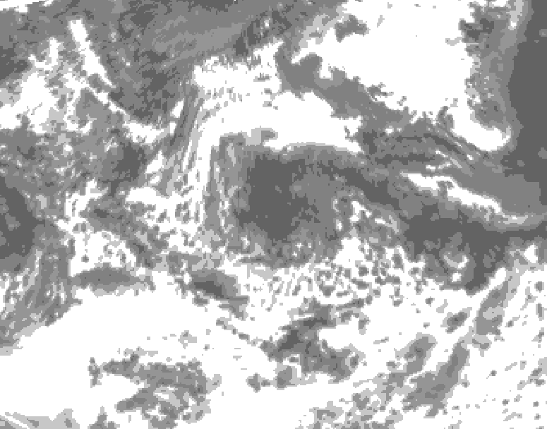 GDPS total cloud 072 hour forecast chart for Canada based on 2026/08/07 0000Z data