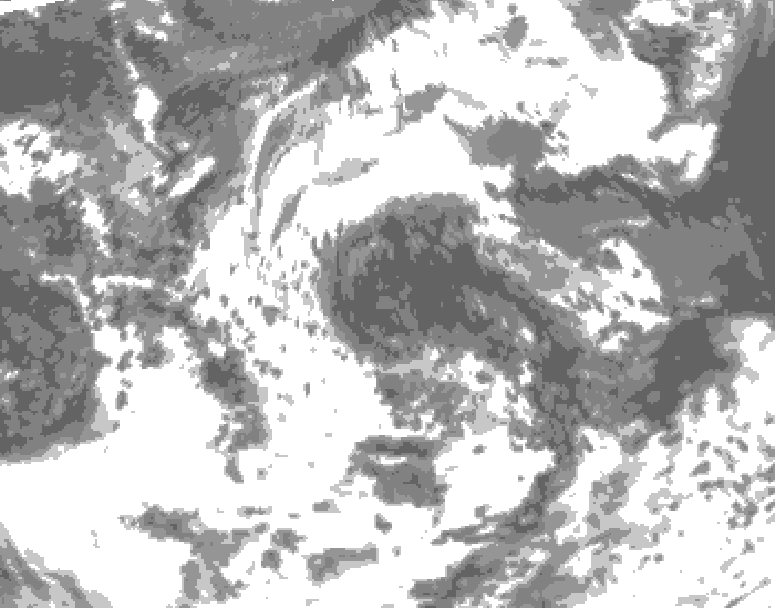 GDPS total cloud 042 hour forecast chart for Canada based on 2026/08/07 1200Z data