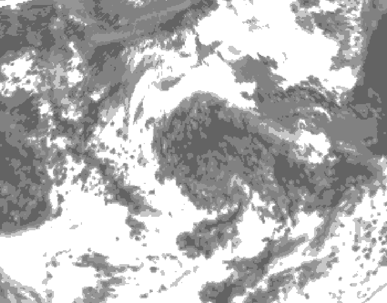 GDPS total cloud 048 hour forecast chart for Canada based on 2026/08/07 1200Z data
