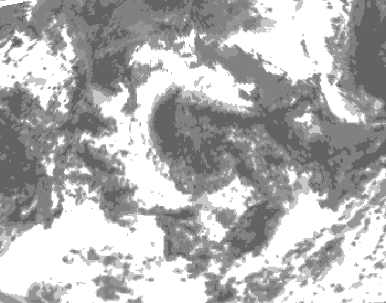 GDPS total cloud 072 hour forecast chart for Canada based on 2026/08/07 1200Z data