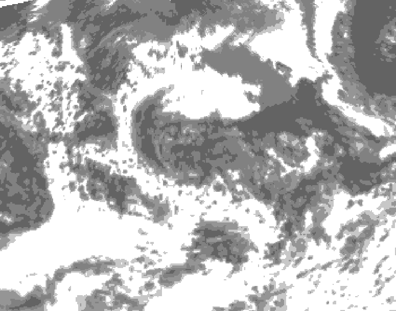 GDPS total cloud 090 hour forecast chart for Canada based on 2026/08/07 1200Z data