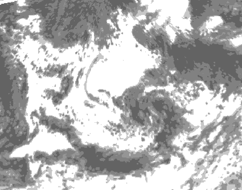 GDPS total cloud 150 hour forecast chart for Canada based on 2026/08/07 1200Z data