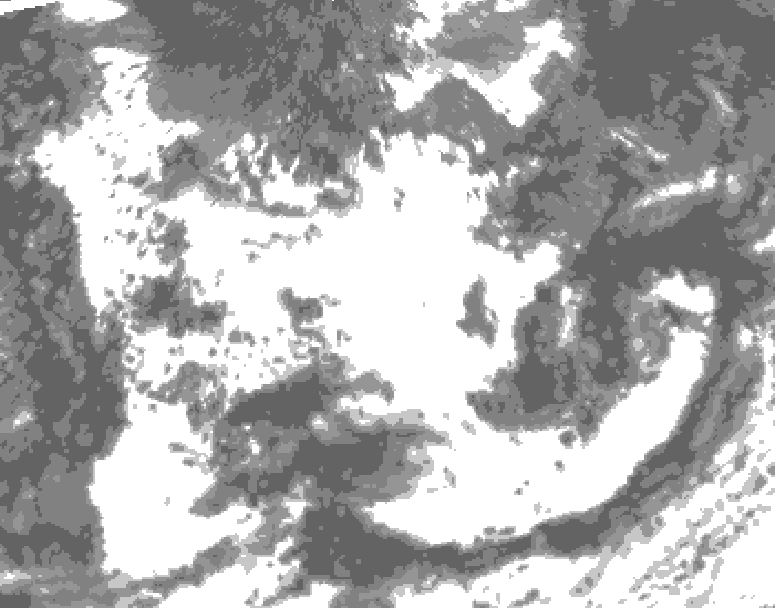 GDPS total cloud 192 hour forecast chart for Canada based on 2026/08/07 1200Z data