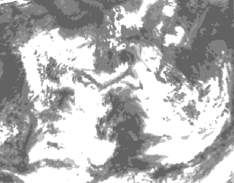 GDPS total cloud 222 hour forecast chart for Canada based on 2026/08/07 1200Z data