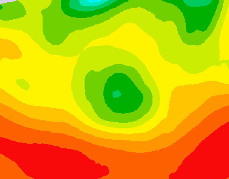 GDPS 500 millibar geopotential height 024 hour forecast chart for Canada based on 2026/08/08 0000Z data