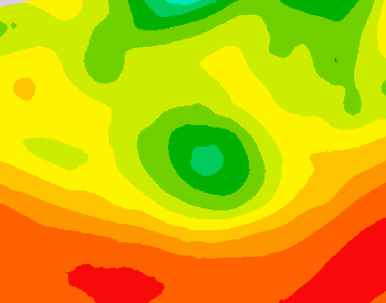 GDPS 500 millibar geopotential height 024 hour forecast chart for Canada based on 2026/08/08 1200Z data