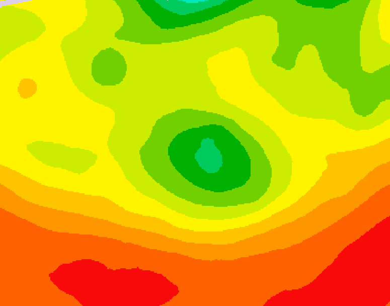 GDPS 500 millibar geopotential height 030 hour forecast chart for Canada based on 2026/08/08 1200Z data