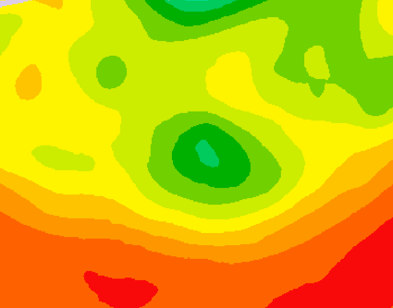 GDPS 500 millibar geopotential height 036 hour forecast chart for Canada based on 2026/08/08 1200Z data