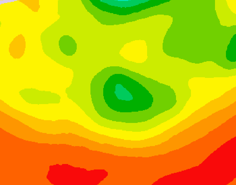 GDPS 500 millibar geopotential height 042 hour forecast chart for Canada based on 2026/08/08 1200Z data