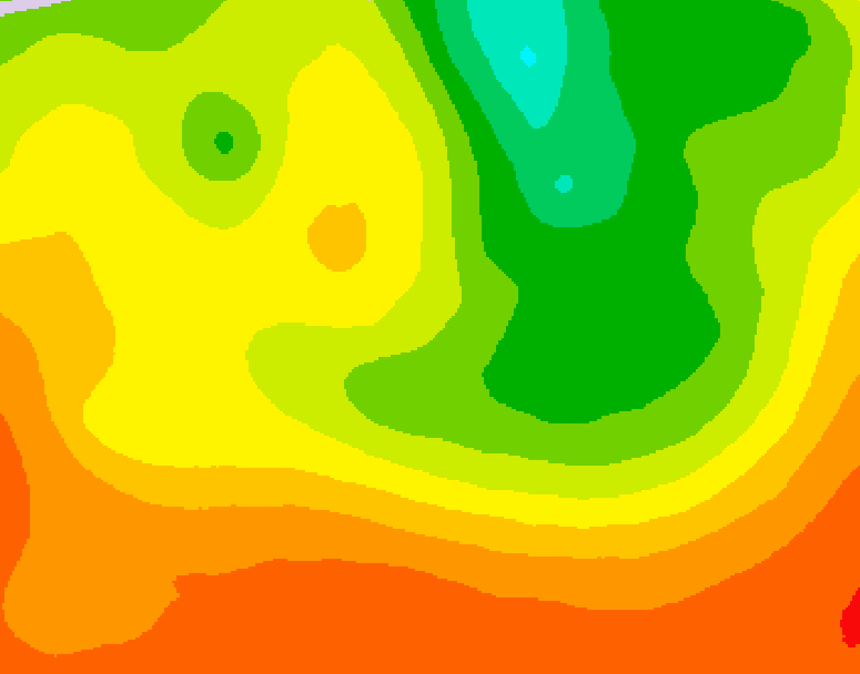 GDPS 500 millibar geopotential height 102 hour forecast chart for Canada based on 2026/08/08 1200Z data