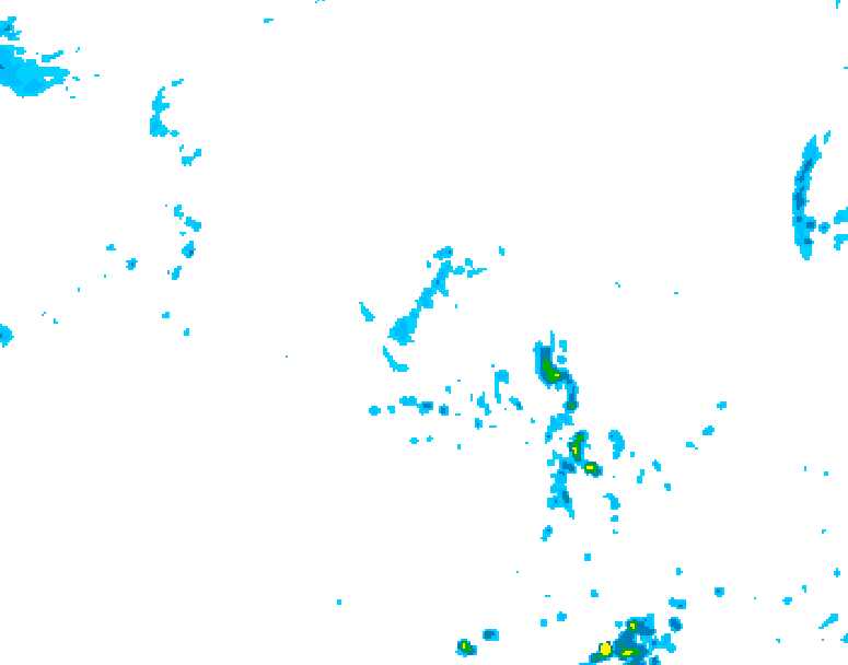 GDPS precipitation 006 hour forecast chart for Canada based on 2026/08/08 1200Z data