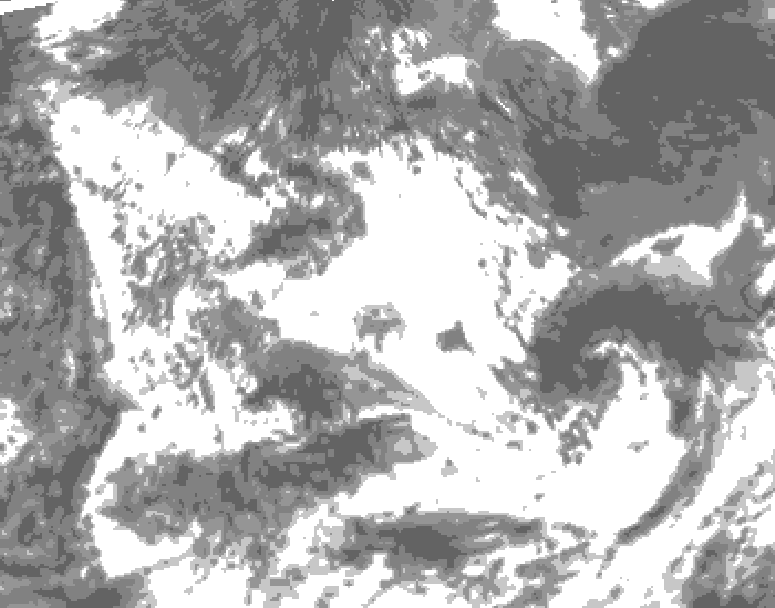 GDPS total cloud 168 hour forecast chart for Canada based on 2026/08/08 0000Z data