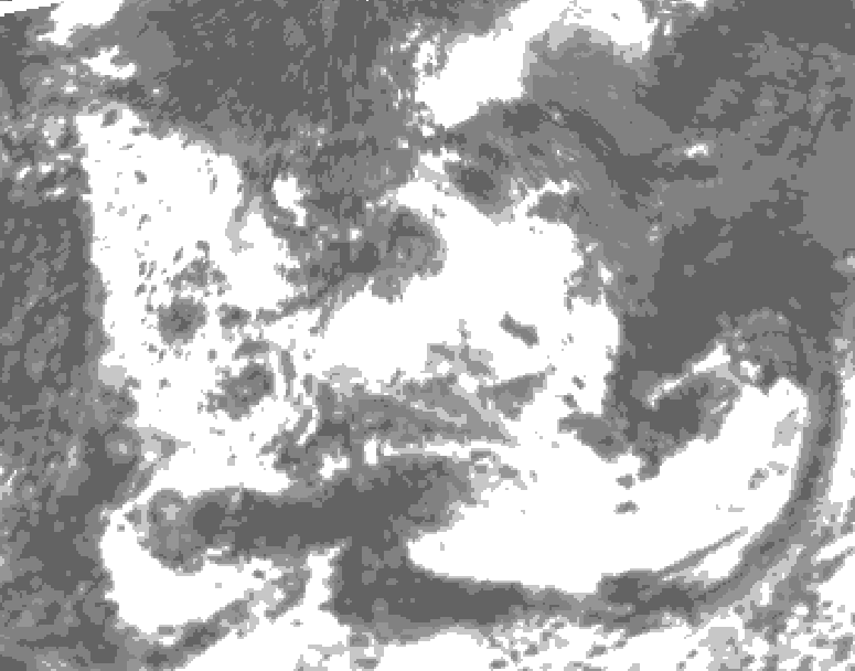 GDPS total cloud 180 hour forecast chart for Canada based on 2026/08/08 0000Z data