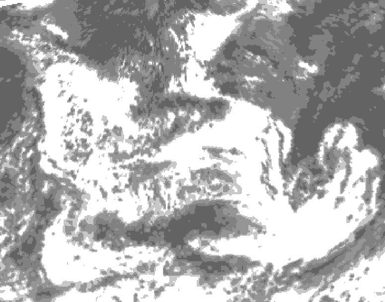 GDPS total cloud 192 hour forecast chart for Canada based on 2026/08/08 0000Z data