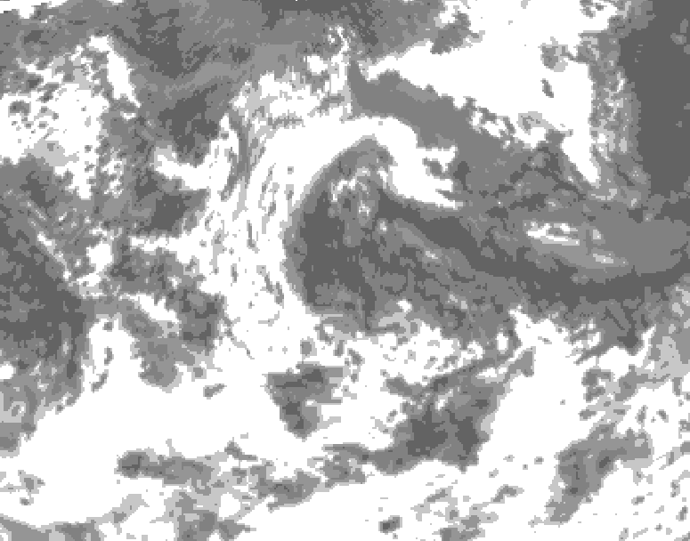 GDPS total cloud 042 hour forecast chart for Canada based on 2026/08/08 1200Z data