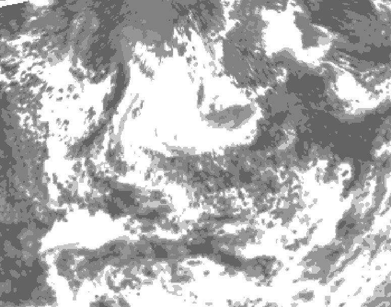 GDPS total cloud 102 hour forecast chart for Canada based on 2026/08/08 1200Z data