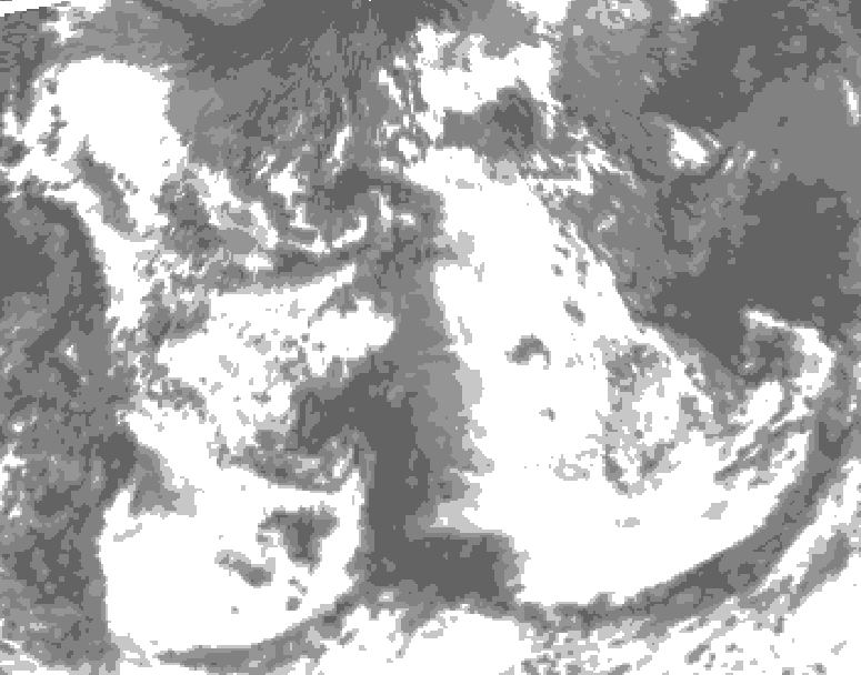 GDPS total cloud 174 hour forecast chart for Canada based on 2026/08/08 1200Z data