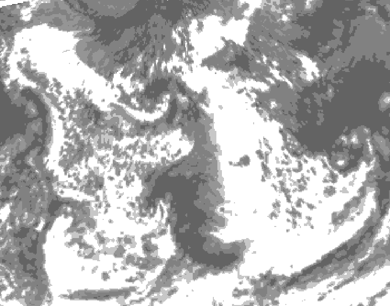 GDPS total cloud 180 hour forecast chart for Canada based on 2026/08/08 1200Z data