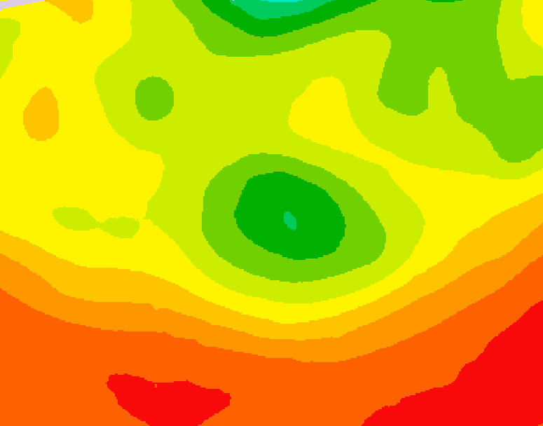 GDPS 500 millibar geopotential height 024 hour forecast chart for Canada based on 2026/08/09 0000Z data