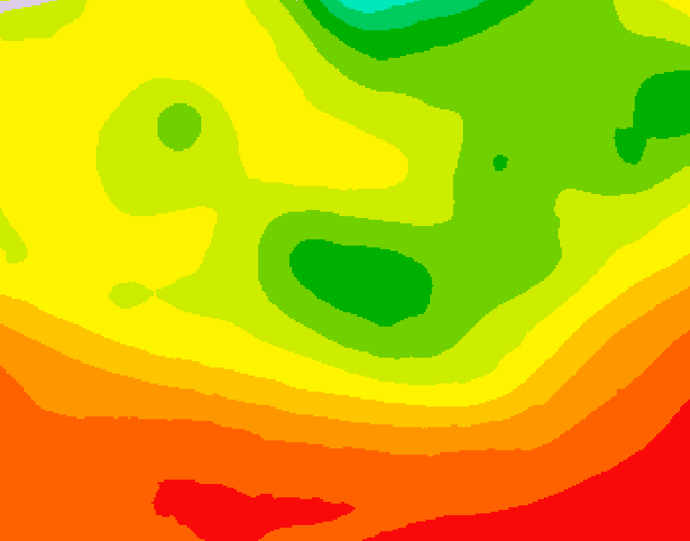 GDPS 500 millibar geopotential height 036 hour forecast chart for Canada based on 2026/08/09 1200Z data