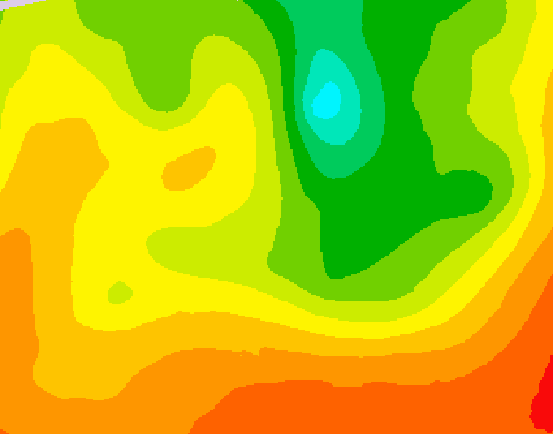 GDPS 500 millibar geopotential height 096 hour forecast chart for Canada based on 2026/08/09 1200Z data