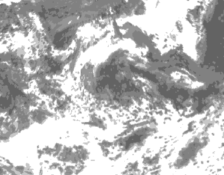 GDPS total cloud 024 hour forecast chart for Canada based on 2026/08/09 0000Z data