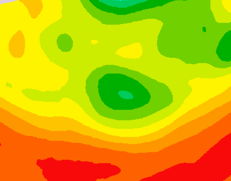 GDPS 500 millibar geopotential height 006 hour forecast chart for Canada based on 2026/08/10 0000Z data