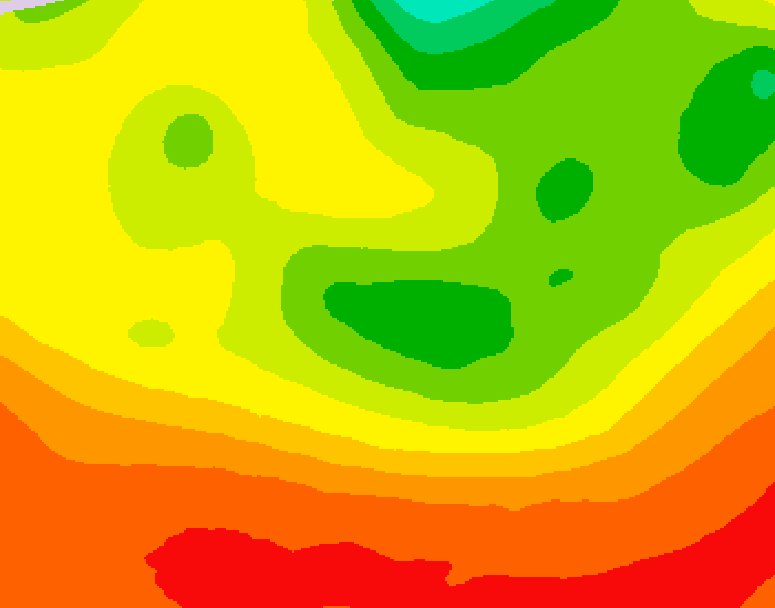 GDPS 500 millibar geopotential height 030 hour forecast chart for Canada based on 2026/08/10 0000Z data