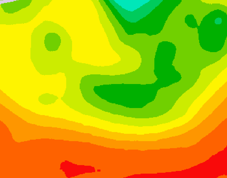 GDPS 500 millibar geopotential height 036 hour forecast chart for Canada based on 2026/08/10 0000Z data