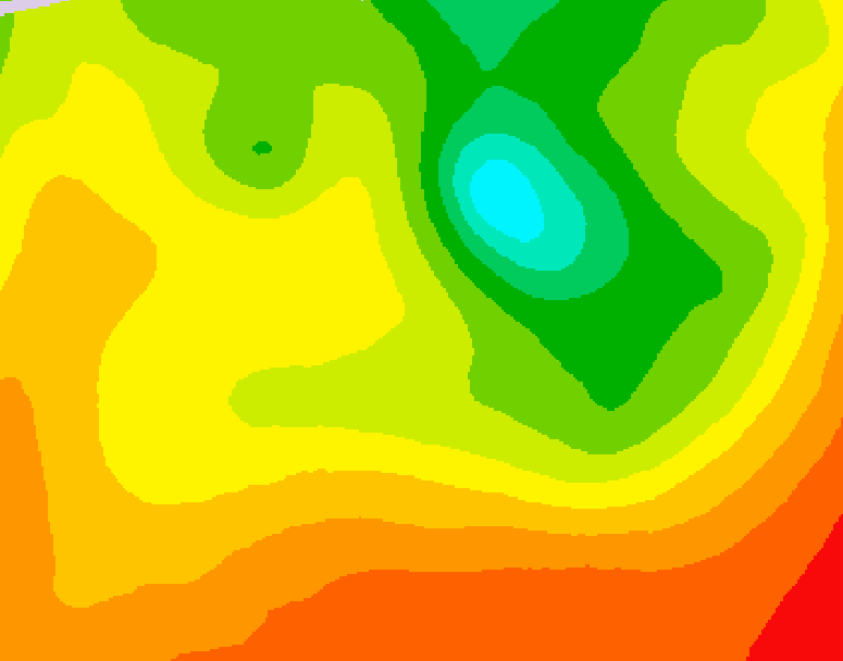 GDPS 500 millibar geopotential height 090 hour forecast chart for Canada based on 2026/08/10 0000Z data