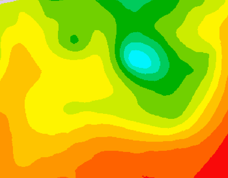 GDPS 500 millibar geopotential height 096 hour forecast chart for Canada based on 2026/08/10 0000Z data